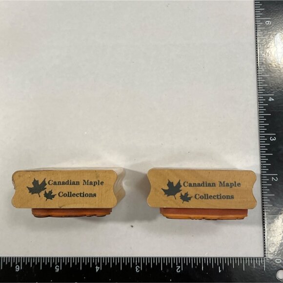 Halloween Pumpkin Wood Rubber Stamp Set Spooky Creepy Faces Canadian Maple - Picture 3 of 4